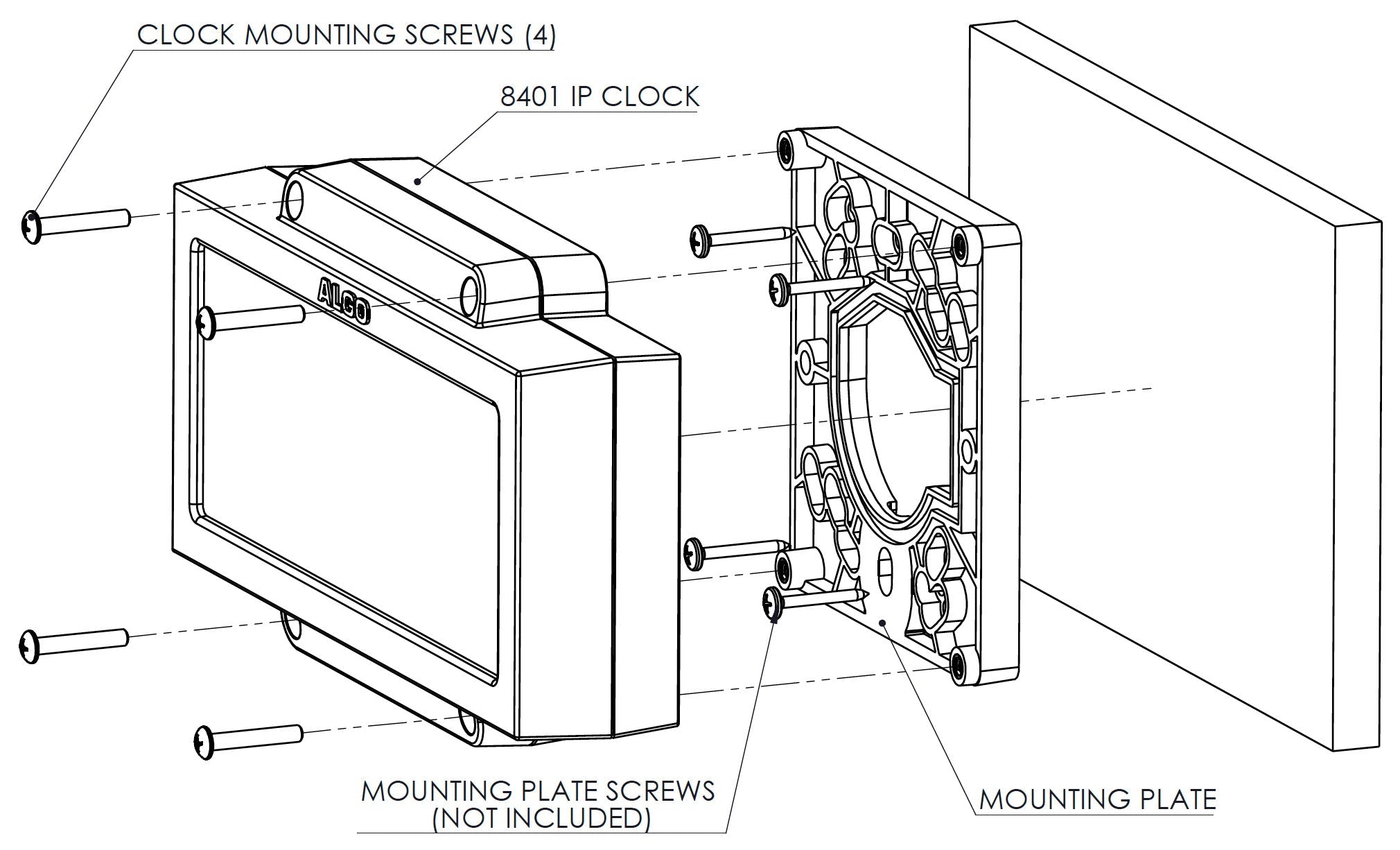 Algo 8401 IP Single - Sided Clock - PoE NTP High - Visibility LED Display for Schools & Offices 8401 - The Telecom Spot