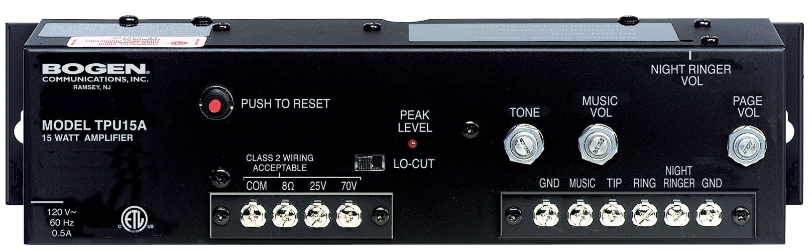 Bogen TPU15A 15W Paging Amplifier TPU15A - The Telecom Spot
