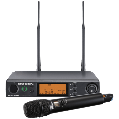 Bogen UHF8011HH UHF Wireless Handheld Microphone System – 1440 - Channel PLL Single Channel Receiver with Handheld Mic (UHT8011 + UDR8011) UHF8011HH - The Telecom Spot