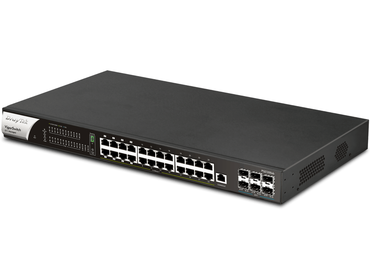 DrayTek VigorSwitch PQ2300xb – 24-Port 2.5GbE L2+ Managed PoE++ Switch with 6x 10G SFP+ & 400W PoE Budget VIGORSWITCHPQ2300XB - The Telecom Spot