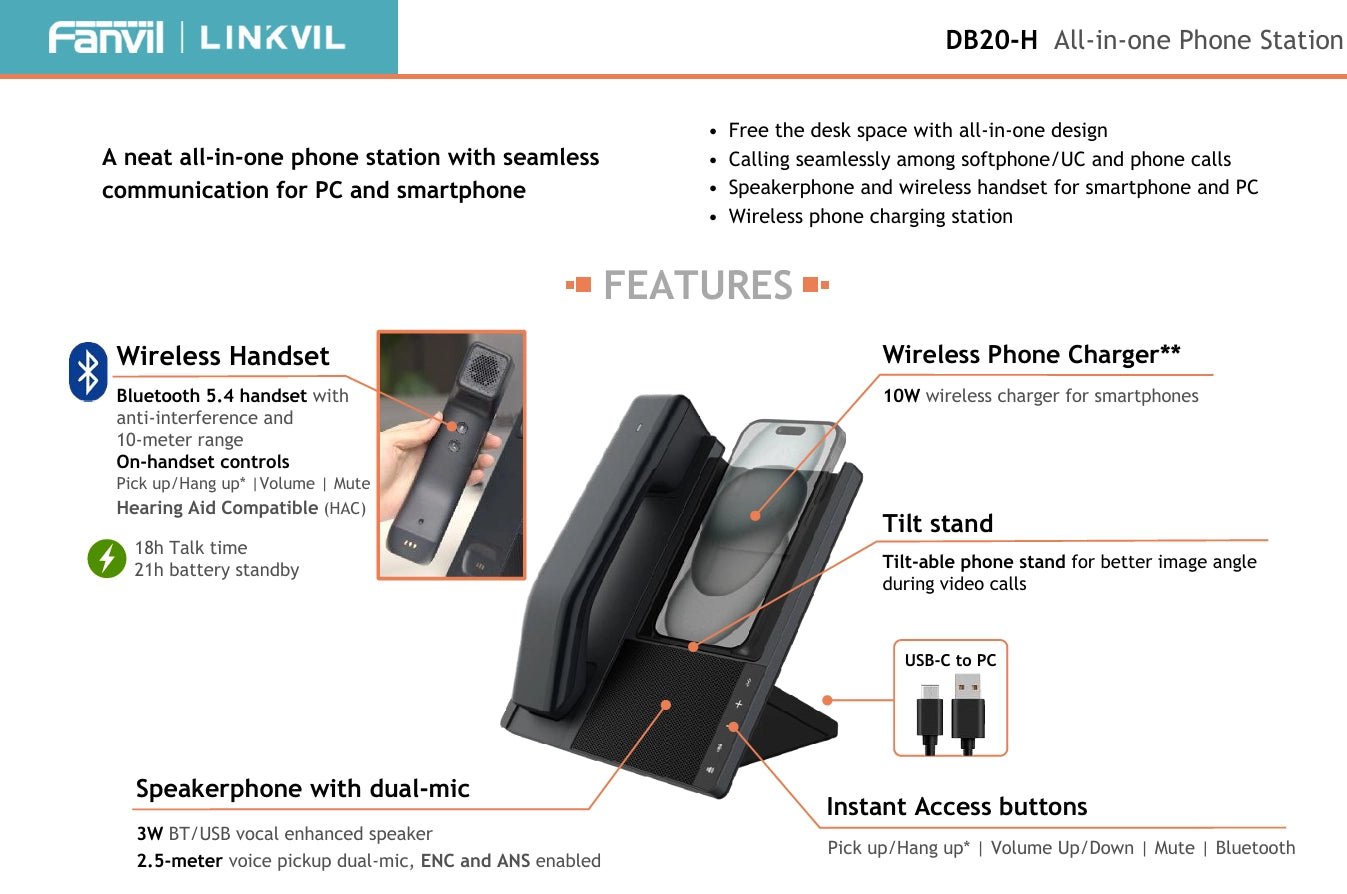 Fanvil DB20 - H All - in - One Phone Station DB20 - H - The Telecom Spot