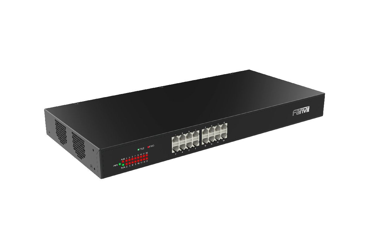 Fanvil GA100 - 16T FXO VoIP Gateway – 16 FXO Ports, 4 Gigabit Ethernet & 1U Rack Mount for High - Density PSTN - to - SIP Enterprise Solutions GA100-16T - The Telecom Spot