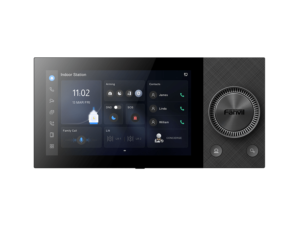 Fanvil i564W SIP Indoor Station – 7" Touchscreen Wi - Fi 6 HD Video Intercom with Rotary Knob for Smart Homes, Villas & Offices i564W - The Telecom Spot