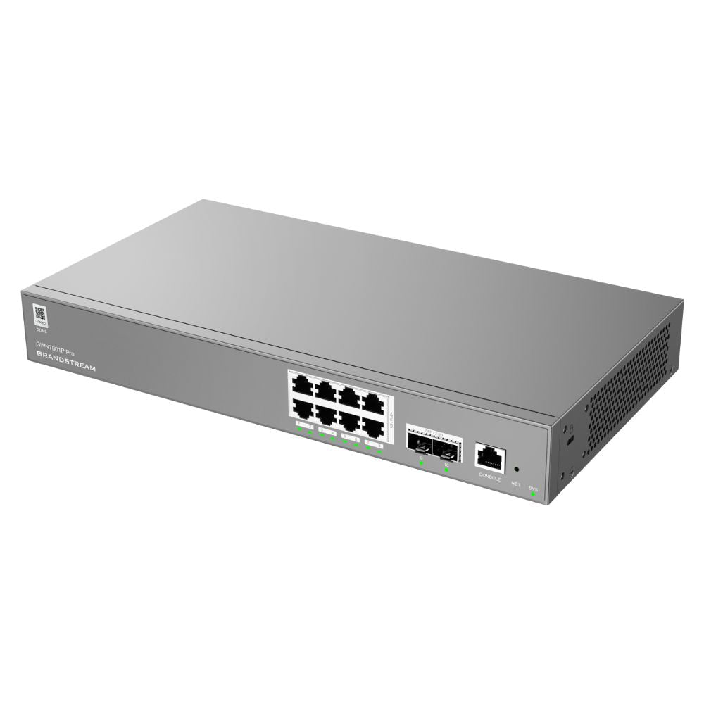 Grandstream GWN7801P Pro Layer 2++ 8 - Port Gigabit PoE+ Managed Network Switch – 120W Budget & 2x 2.5G SFP Ports GWN7801P-PRO - The Telecom Spot