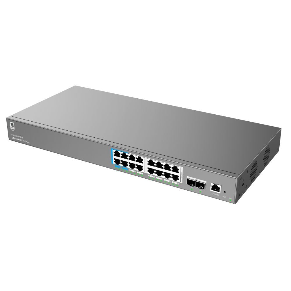 Grandstream GWN7802P Pro Layer 2++ 16 - Port Gigabit PoE Managed Network Switch – 250W Budget & 2x 10G SFP+ Ports GWN7802P-PRO - The Telecom Spot