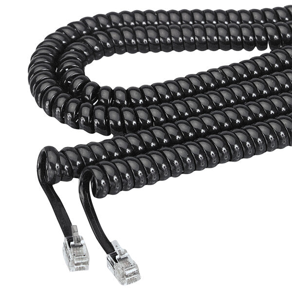 Handset Curly Cord - 25 Feet HC4PIN25FT-CHARCOAL - The Telecom Spot