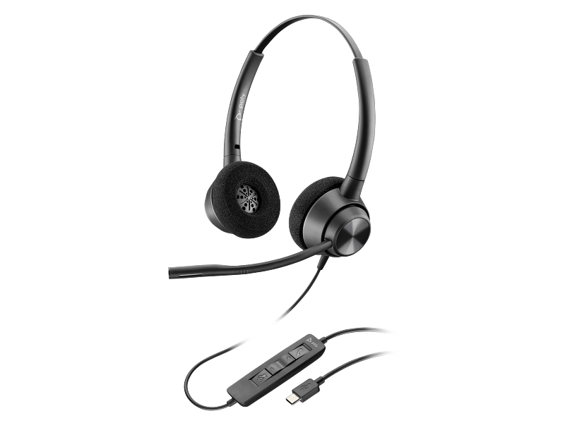 HP Poly EncorePro 320 Stereo USB - C Headset TAA – Noise - Canceling Comfort for Call Center Agents (767F9AA) 767F9AA - The Telecom Spot