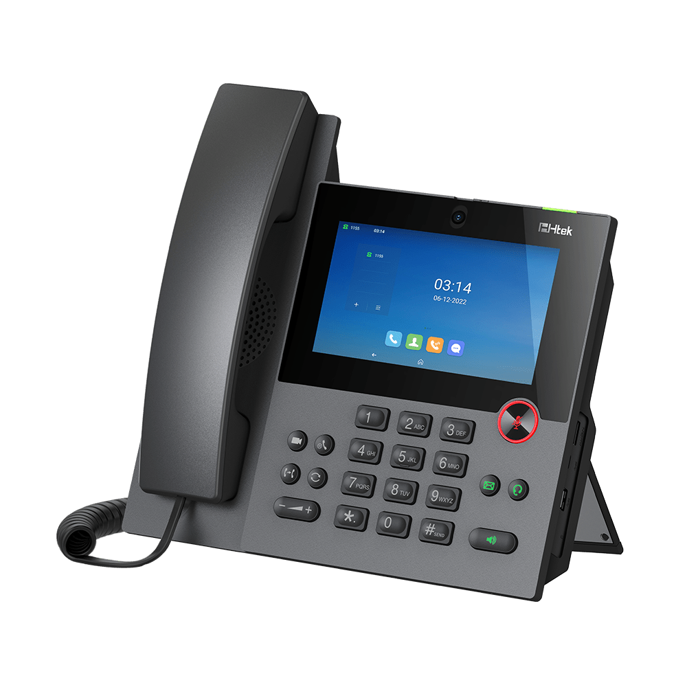 Htek UCV10 Pro Touch - Screen IP Phone – 5" HD SIP Phone with Wi - Fi, Bluetooth, Wireless Handset UCV10-PRO - The Telecom Spot