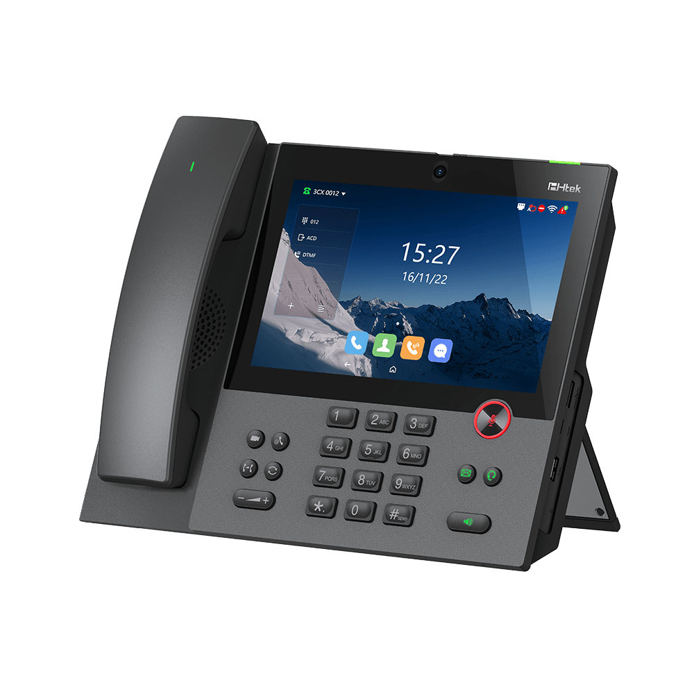 Htek UCV50 Pro Touch - Screen IP Phone – Android IP Video Desk Phone with 8" Touchscreen & 8MP Camera UCV50-PRO - The Telecom Spot