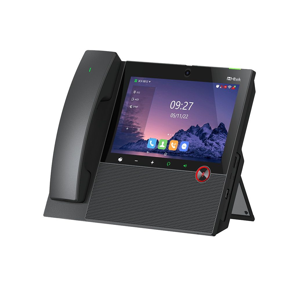 Htek UCV52 Pro Touch - Screen IP Phone – Android IP Video Desk Phone with 8" Touchscreen & 8MP Camera - The Telecom Spot