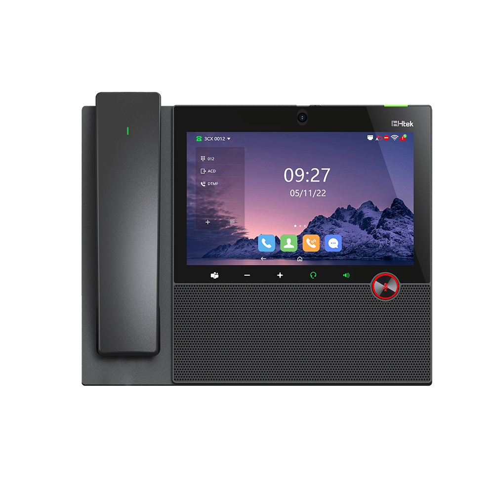 Htek UCV52 Pro Touch - Screen IP Phone – Android IP Video Desk Phone with 8" Touchscreen & 8MP Camera - The Telecom Spot