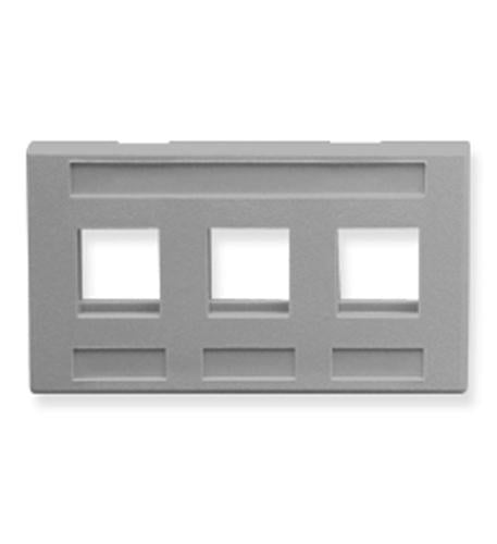 ICC FACEPLATE- FURNITURE- 3-PORT- GRAY IC107FM3GY - The Telecom Spot