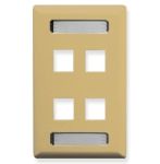 Icc Ic107 Faceplate W/Station Id Single Gang 4 Port Ivory IC107S04-IV - The Telecom Spot