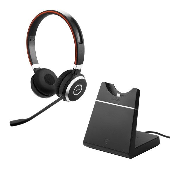 Jabra Evolve 65+ Duo UC Headset with Charging Stand 6599-823-499 - The Telecom Spot