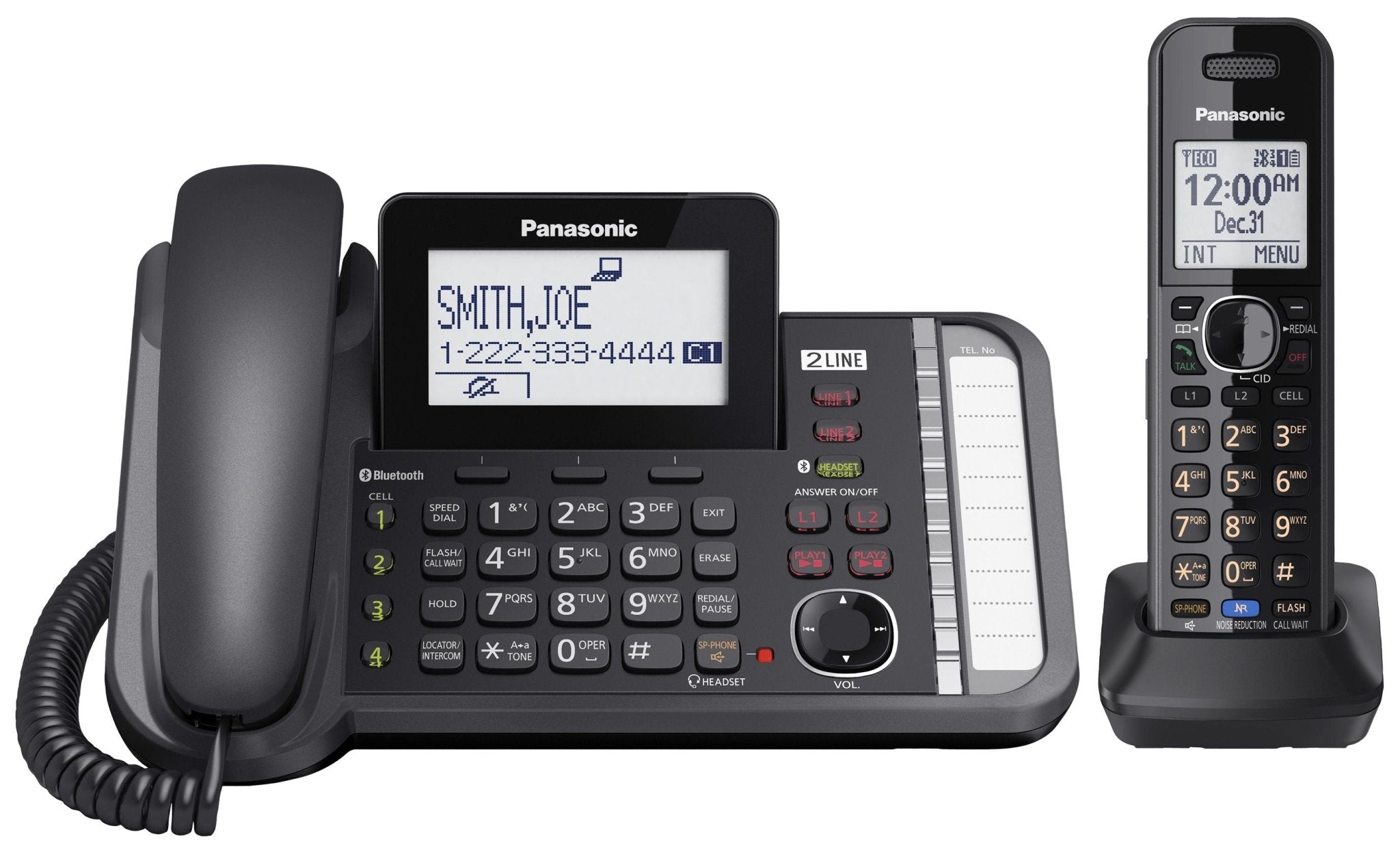 Panasonic KX-TG9581B 2-Line Phone System | Link2Cell + Answering