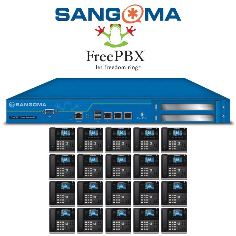 Sangoma FreePBX 60 + (20) s505 Phone System Bundle FPBX-PHS-0060/20-s505/BUN - The Telecom Spot