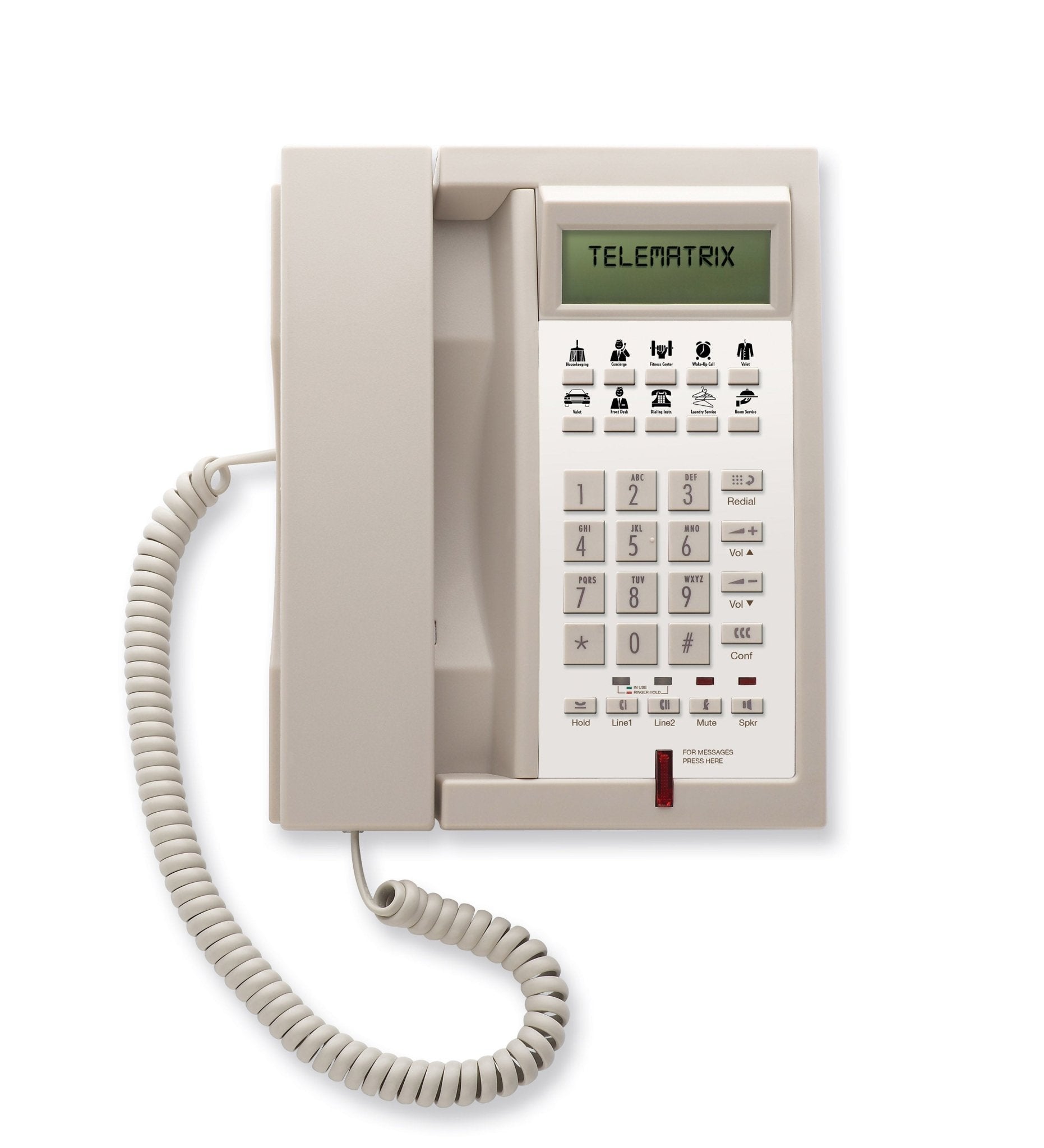 TeleMatrix 3302IP VoIP Corded Phone Ash 33V220S10D3 33V220S10D3 - The Telecom Spot