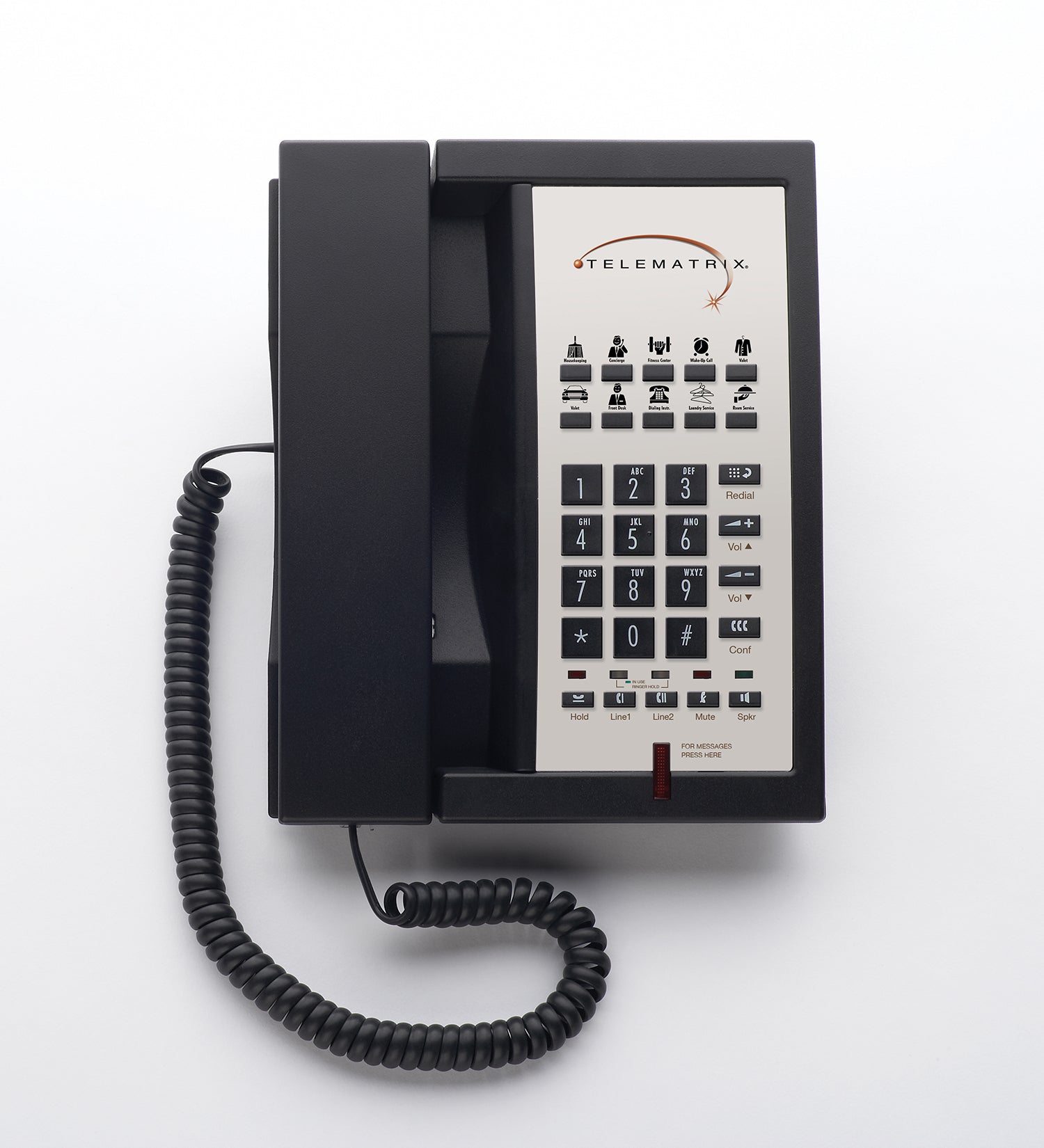 TeleMatrix 3302MWD Analog Phone Black 343591 343591 - The Telecom Spot