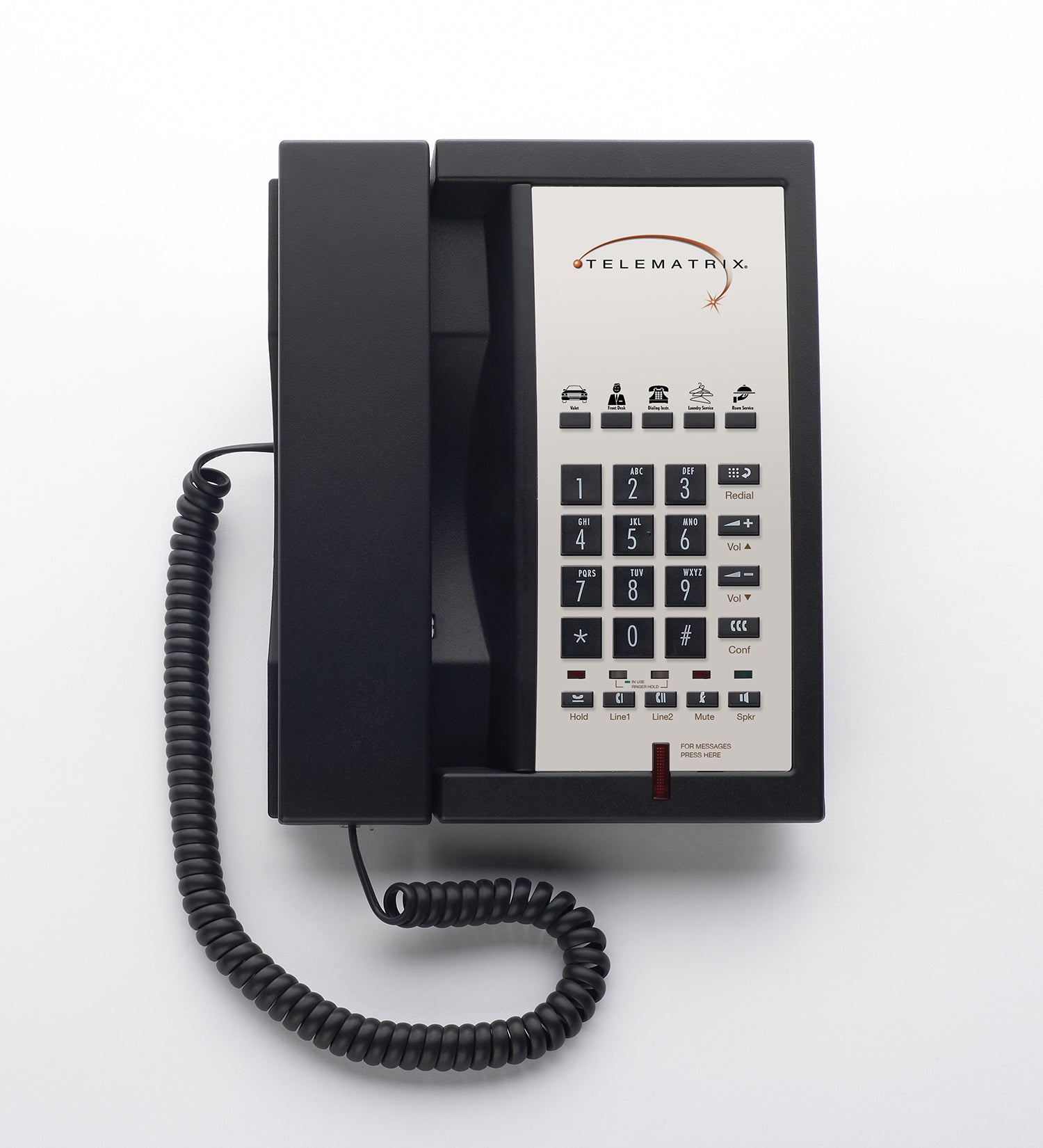 TeleMatrix 3302MWD5 Analog Phone Black 341491 341491 - The Telecom Spot