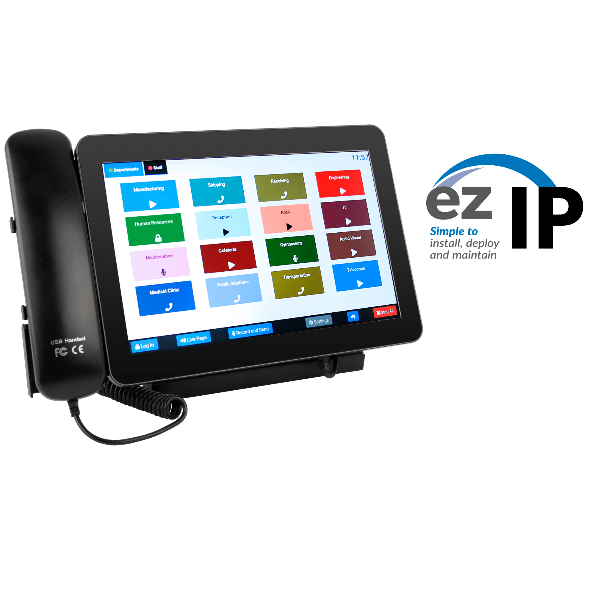 Valcom EZ - TCD ezIP Interactive Console, Desk Mount – Color Touchscreen Paging Station EZ-TCD - The Telecom Spot