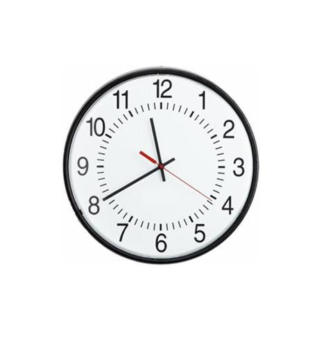 Valcom V - A2416B 16 Round Clock, Black, Surface Mount V-A2416B - The Telecom Spot
