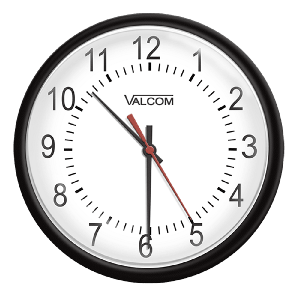 Valcom V - AW16BLP 16in. Round Wireless Clock Black Surface Mount V-AW16BLP - The Telecom Spot