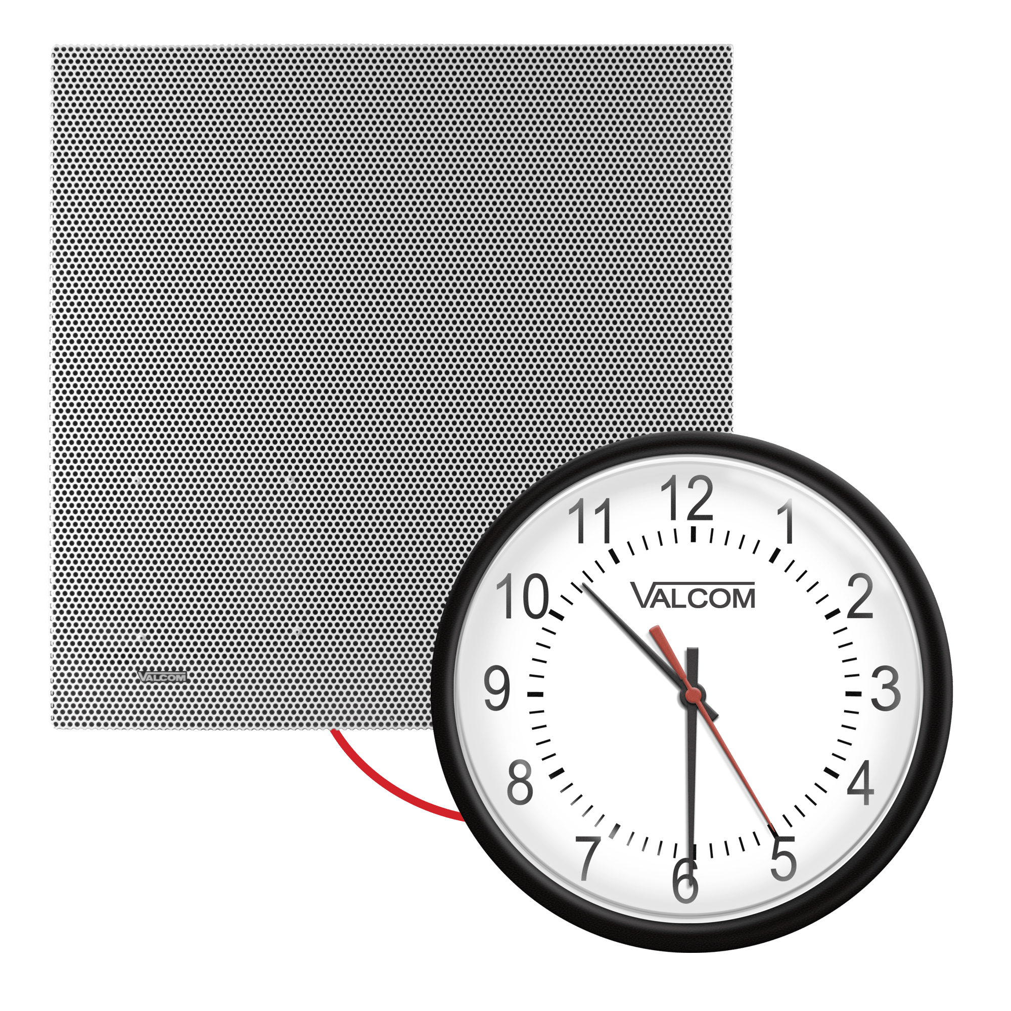 VALCOM VIP - 4122 - A12 IP 2 x 2 Lay - In Ceiling Speaker & Analog Clock Kit VIP-4122-A12 - The Telecom Spot