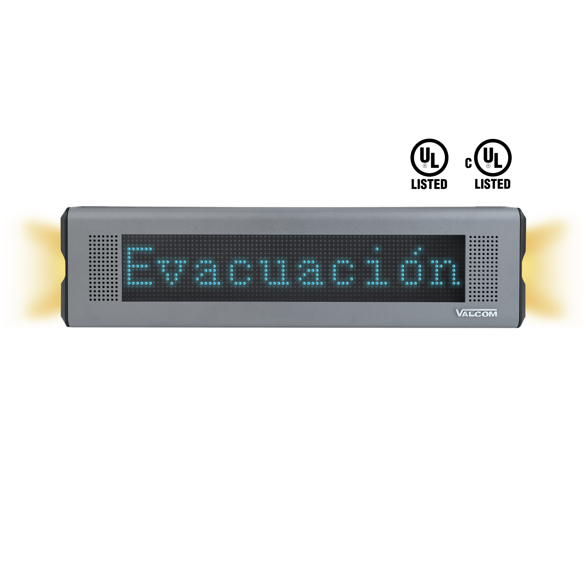 VALCOM VL520M - F - FC - IC IP Text sign with speaker and flashers 7 - color 20 inch wide metallic Informaca VL520M-F-FC-IC - The Telecom Spot