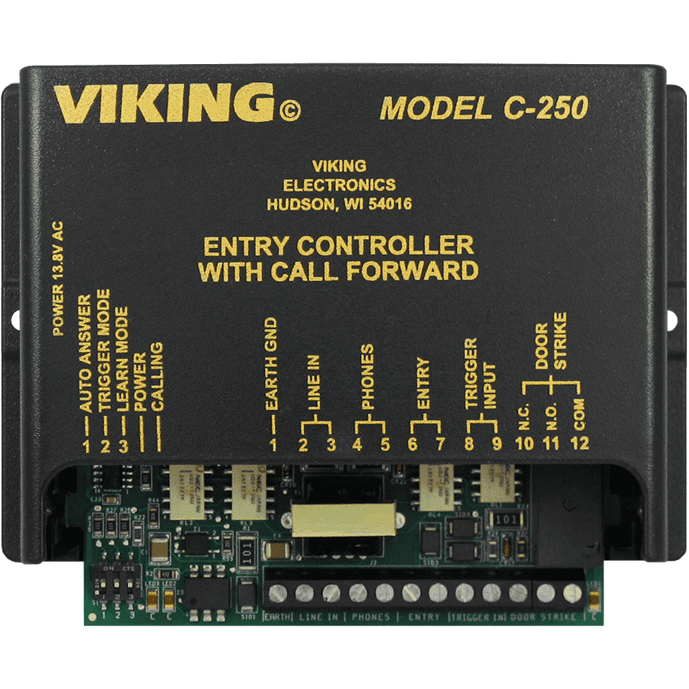 Viking C - 250 Entry Phone Controller with Call Forwarding – Door Entry & Door Strike Control for Single Line or PBX Systems C-250 - The Telecom Spot