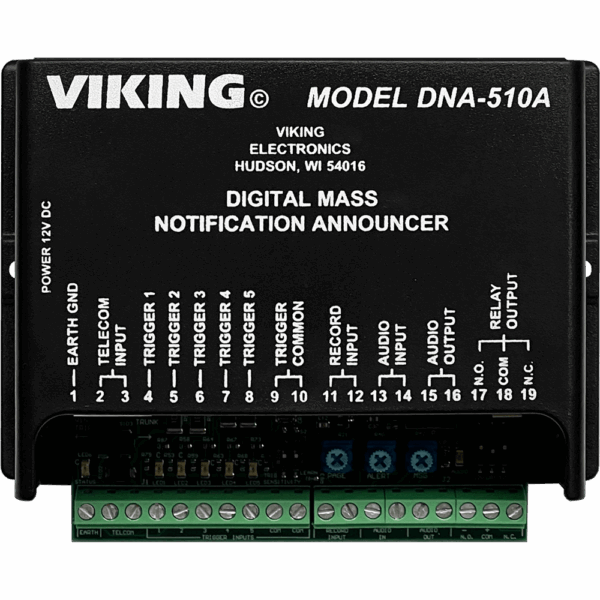 Viking DNA - 510A Digital Mass Notification Announcer – Emergency Voice & Tone Alerts for Paging Systems DNA-510A - The Telecom Spot