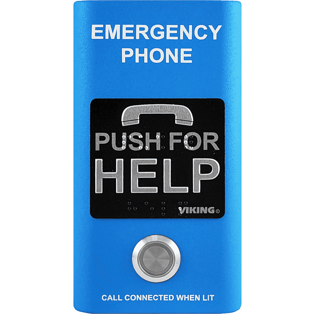 Viking E - 1600 - BL - IP Compact VoIP Emergency Phone – Blue ADA Compliant Handsfree SIP Phone with Location Announcement E-1600-BL-IP - The Telecom Spot
