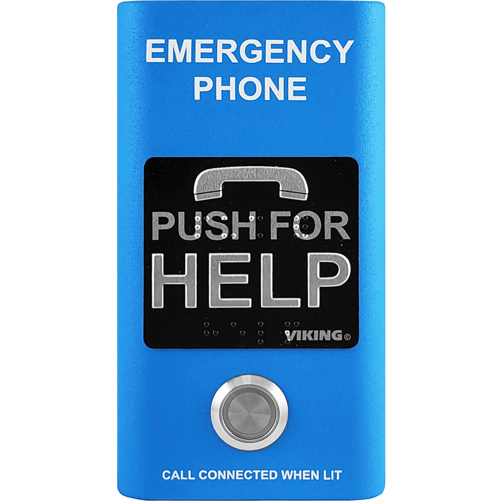 Viking E - 1600 - BLA ADA Compliant Compact Emergency Phone – Blue Finish with Built - in Dialer and Voice Announcer E-1600-BLA - The Telecom Spot