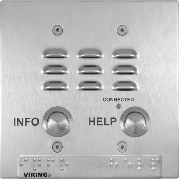 Viking Electronics E - 1600 - 22 - IPEWP VoIP ADA Compliant Two Button Stainless Steel Emergency Phone EWP E-1600-22-IPEWP - The Telecom Spot