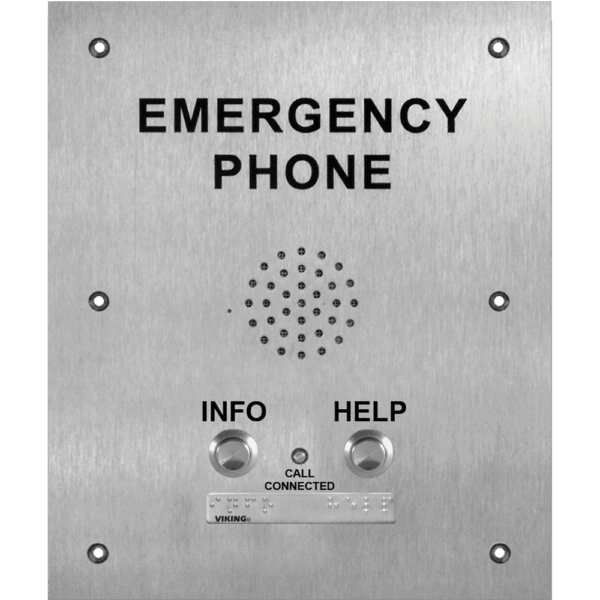 Viking Electronics E - 1600 - TP2IPEWP VoIP ADA Compliant Two - Button Stainless Steel Emergency Phone for Talk - A - Phone Applications EWP E-1600-TP2IPEWP - The Telecom Spot