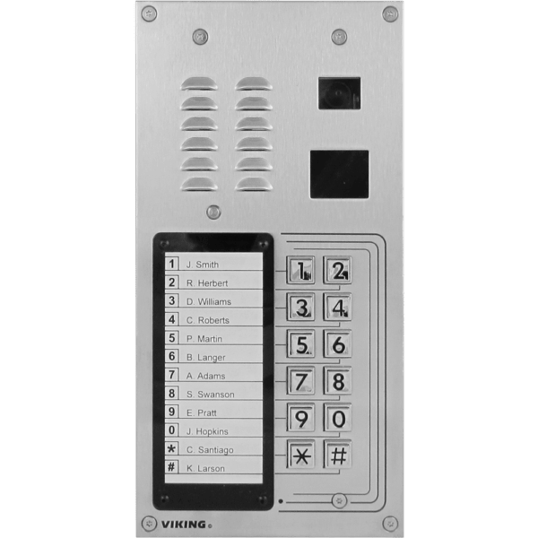 Viking Electronics K - 1275 12 Button Apartment Door Phone with Built - In Door Strike Relay Card Reader & Camera K-1275 - The Telecom Spot