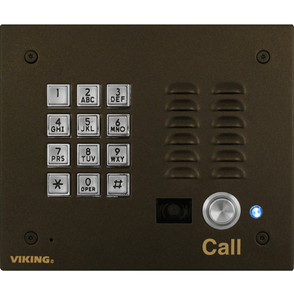 Viking Electronics K - 1705 - BN - IP VoIP Oil Rubbed Bronze Vandal Resistant Door Phone with Keypad Entry System and Video Camera K-1705-BN-IP - The Telecom Spot