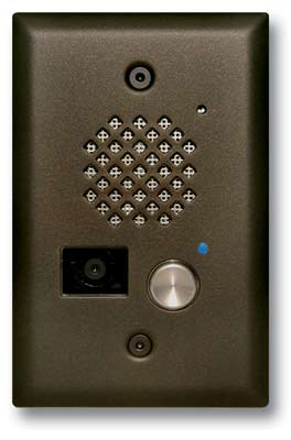 Viking Electronics Oil Rubbed Bronze Entry Phone with Color Video Camera Auto Disconnect and Blue LED with Enhanced Weather Protection (EWP) E-50-BN-EWP - The Telecom Spot