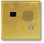 Viking Electronics Polished Brass Entry Phone with Color Video Camera Auto Disconnect Blue LED with Enhanced Weather Protection (EWP) E-65-PB-EWP - The Telecom Spot