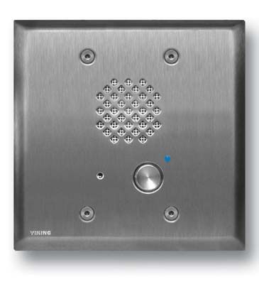 Viking Electronics Stainless Steel Entry Phone with Automatic Disconnect & Blue LED E-60-SS - The Telecom Spot