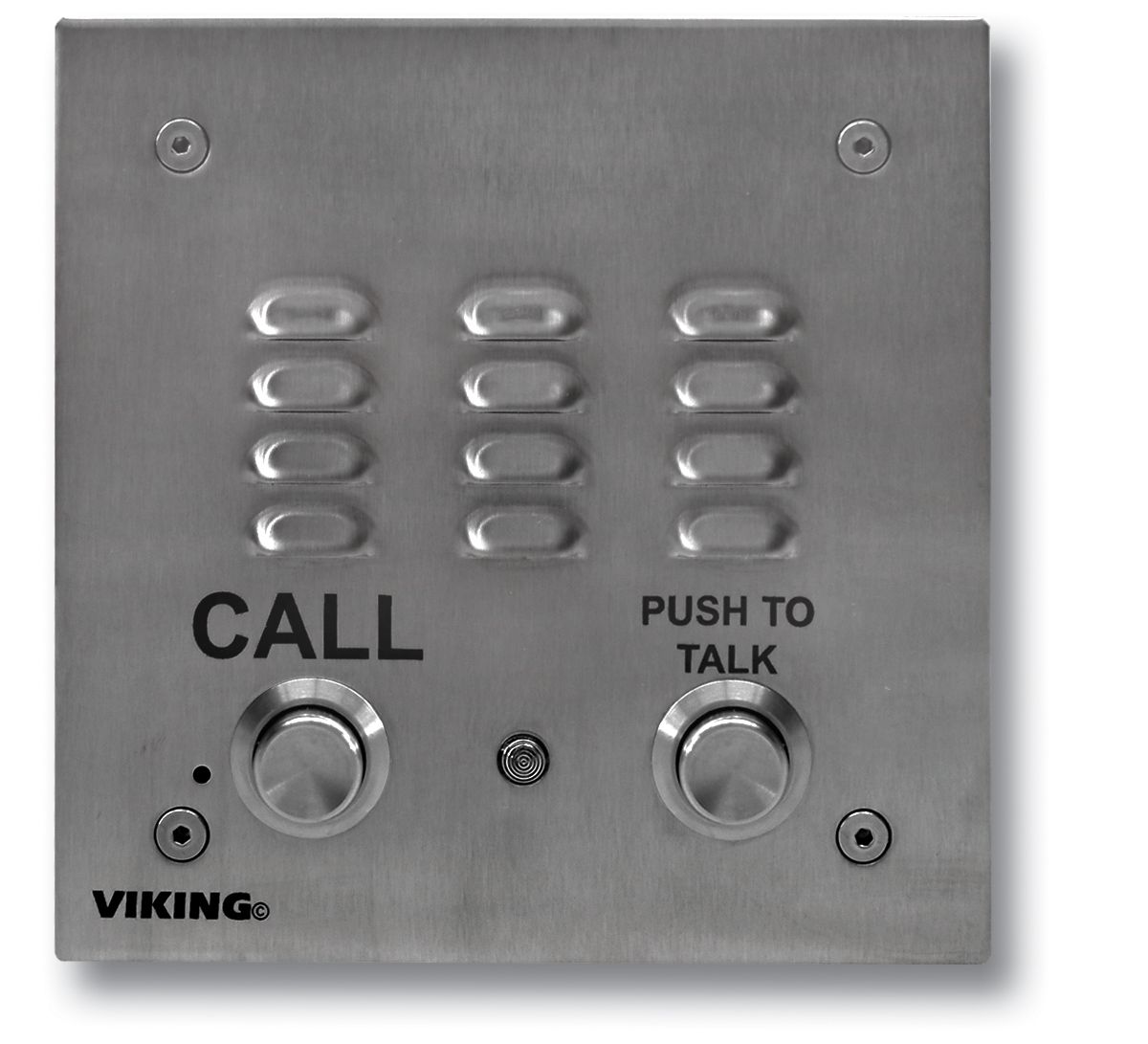 Viking Electronics Stainless Steel Handsfree Phone with Dialer and Push-To-Talk Button E-30-PT - The Telecom Spot