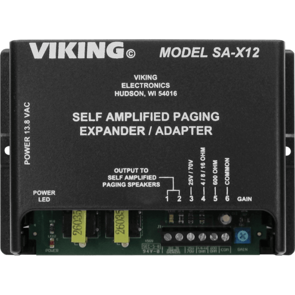 Viking SA - X12 Self Amplified Paging Expander / Adapter – Add Up to 12 Remote Controllable Speakers SA-X12 - The Telecom Spot