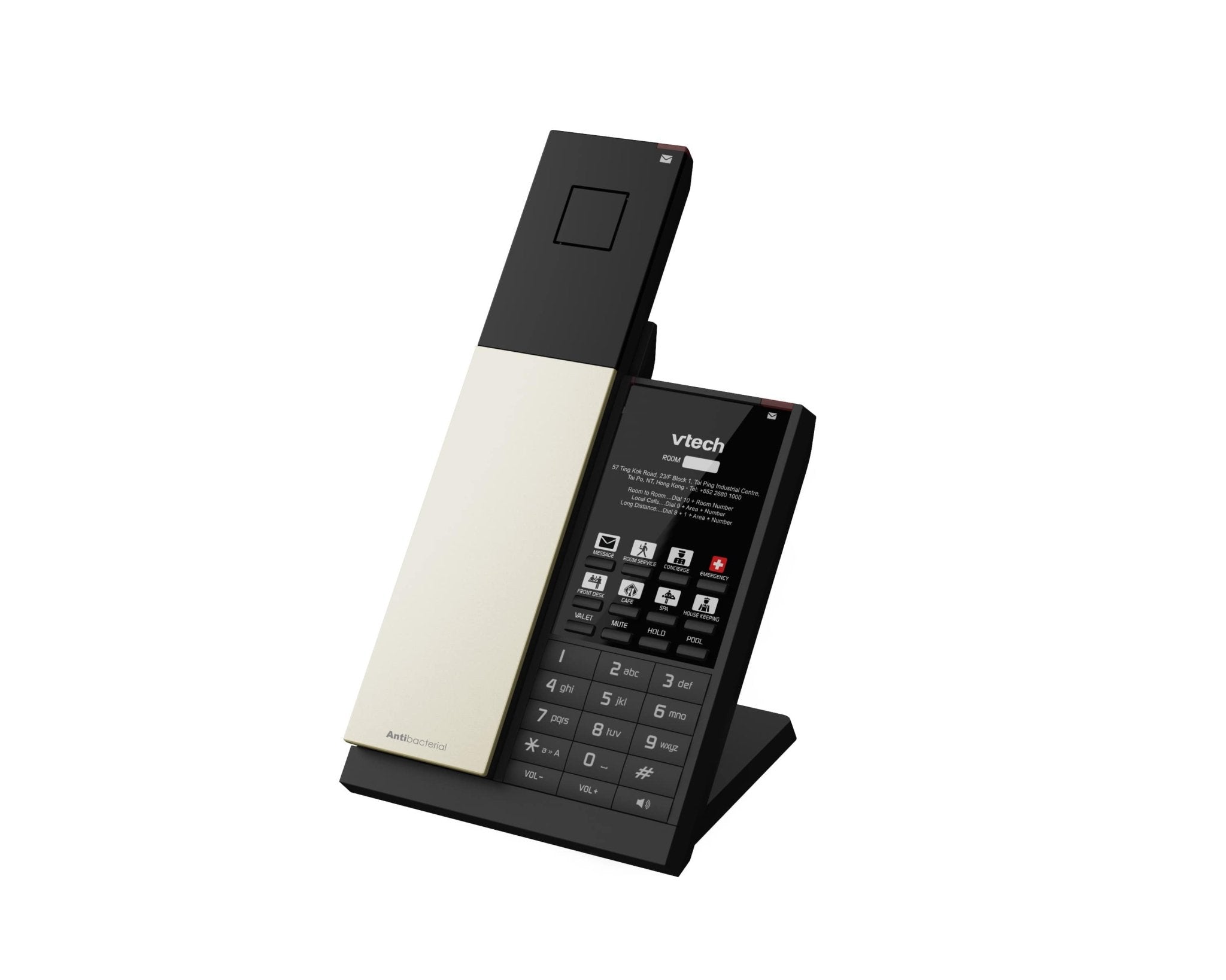 VTech Hospitality NG - A3411 Pearl & Black NG Analog 1 - Line Cordless Phone (80 - H0FD - 08 - 000) 80-H0FD-08-000 - The Telecom Spot