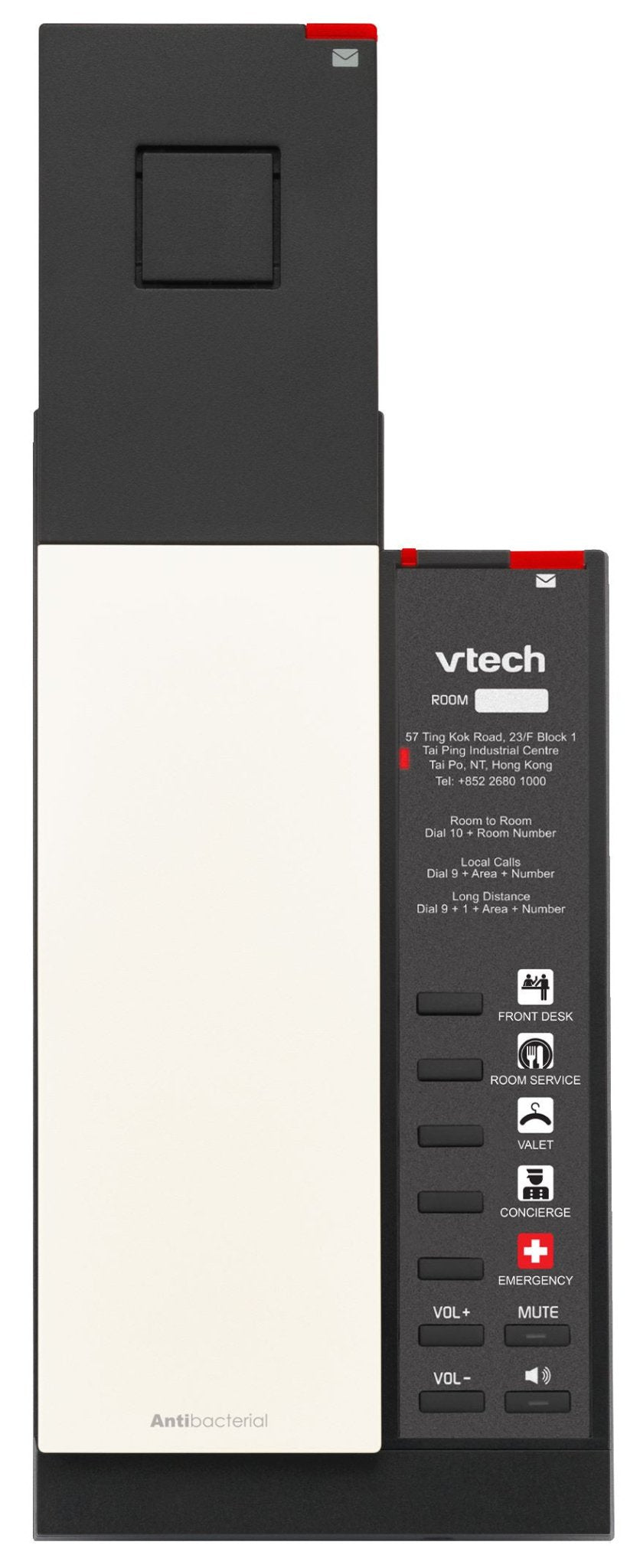 VTech Hospitality NG - A3412 Pearl & Black NG Analog 1 - Line Cordless Phone (80 - H0GK - 11 - 000) 80-H0GK-11-000 - The Telecom Spot
