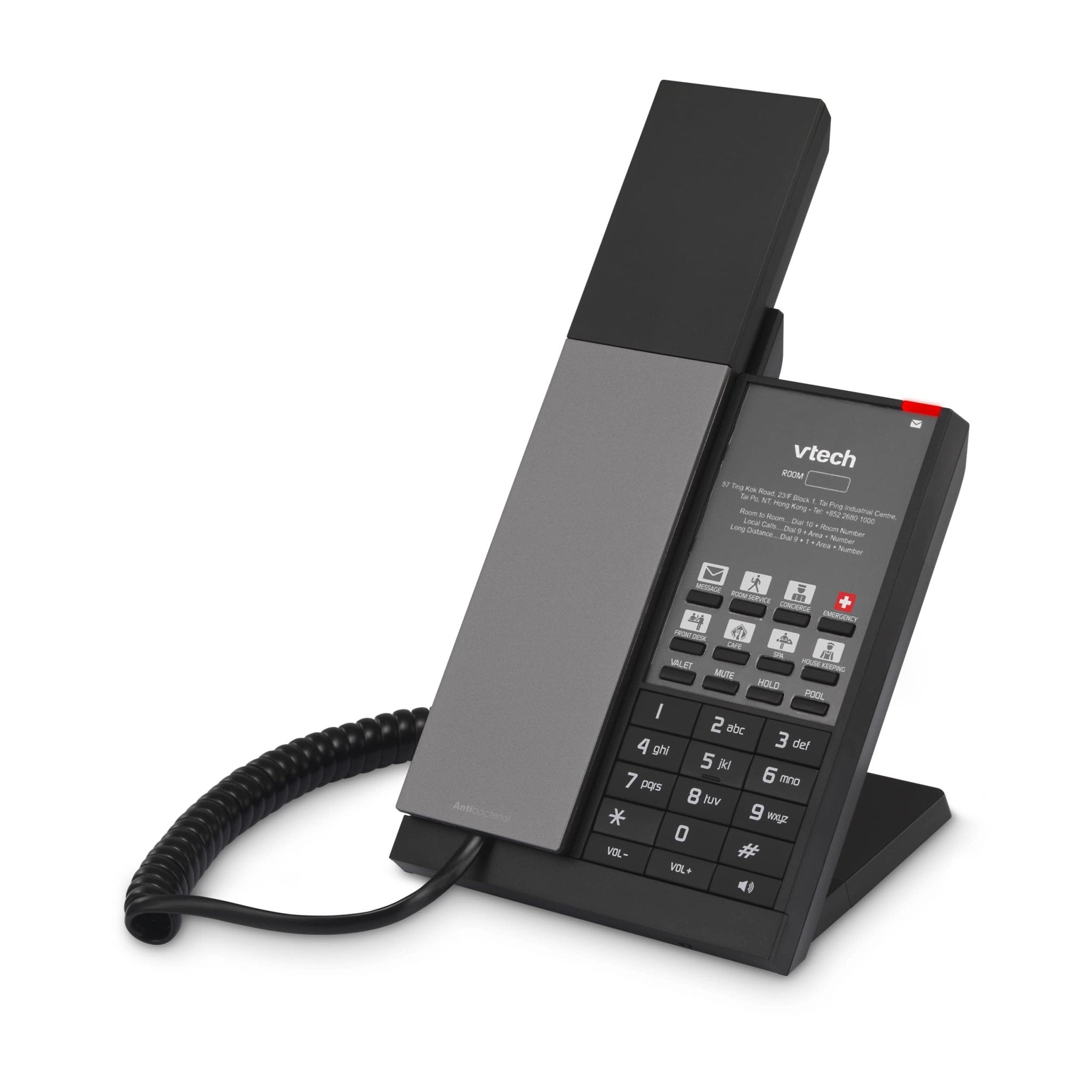 VTech Hospitality NG - S3211W Gunmetal & Black NG SIP 1 - Line Corded Phone (80 - H0FE - 50 - 000) 80-H0FE-50-000 - The Telecom Spot