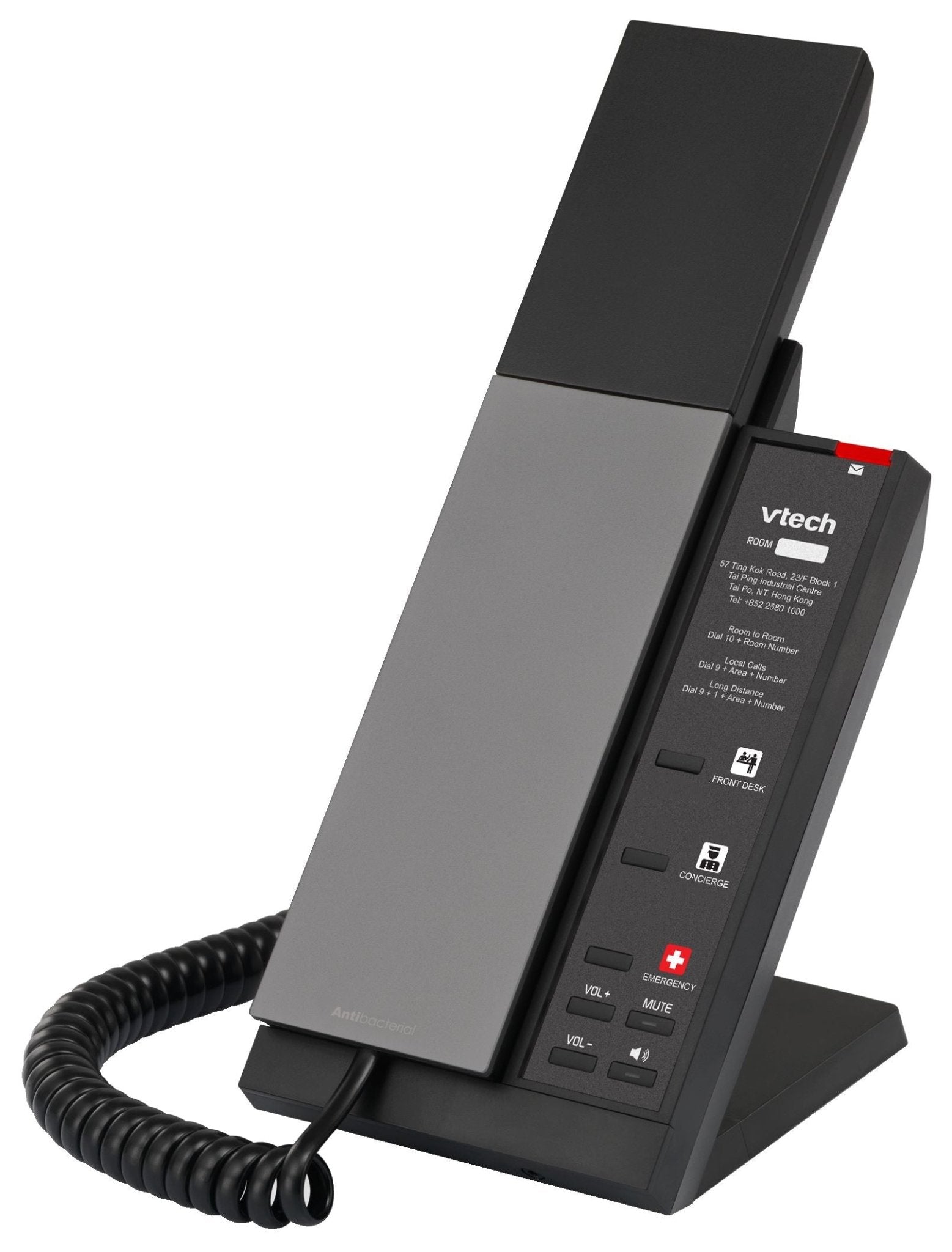 VTech Hospitality NG - S3212 Gunmetal & Black NG SIP 1 - Line Corded Phone (80 - H0GM - 50 - 000) 80-H0GM-50-000 - The Telecom Spot