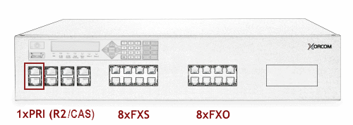 Xorcom XE2072 Asterisk PBX: 1 E1/T1 + 8 FXS + 8 FXO XE2072 - The Telecom Spot
