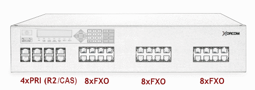Xorcom XE3083 Asterisk PBX: 4 E1/T1 + 24 FXO XE3083 - The Telecom Spot