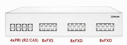Xorcom XR3085 Asterisk PBX: 4 E1/T1 + 8 FXS + 16 FXO XR3085 - The Telecom Spot