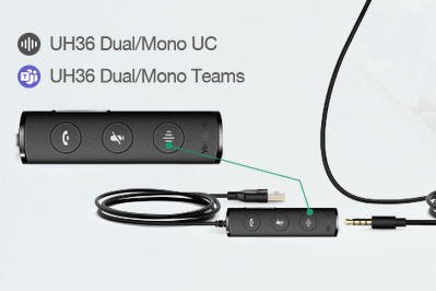 Yealink UH36 USB Wired Headset - Mono Teams UH36-MONO-TEAMS - The Telecom Spot