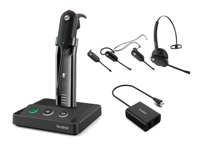 Yealink WH63 DECT Wireless Headset and EHS60 Bundle (For Cisco/Avaya/Poly/Grandstream/Fanvil Phones) WH63-UC-EHS60-Bundle - The Telecom Spot